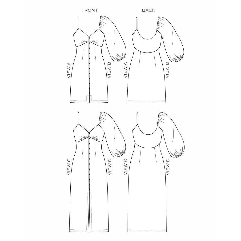 True Bias-Lora Dress Pattern-sewing pattern-gather here online