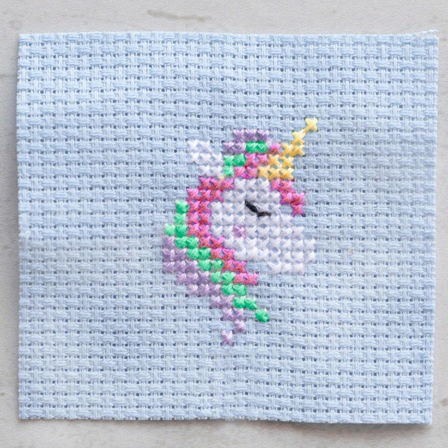 Marvling Bros-Kawaii Unicorn Mini Cross Stitch Kit in a Matchbox-xstitch kit-gather here online