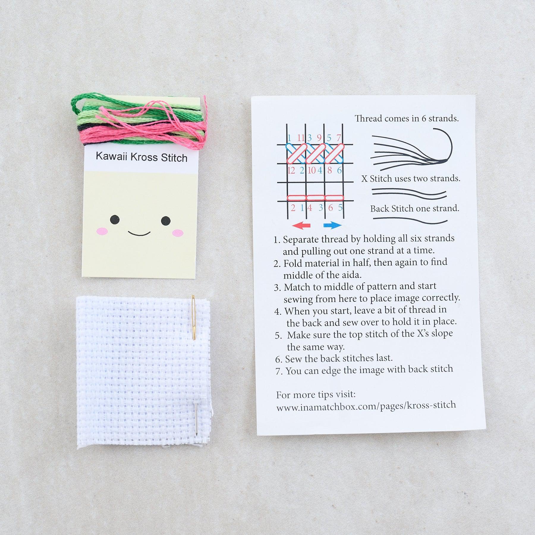 Marvling Bros-Kawaii Cactus Mini Cross Stitch Kit in a Matchbox-xstitch kit-gather here online