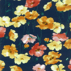Kokka-Poppies Navy on Lawn-fabric-gather here online