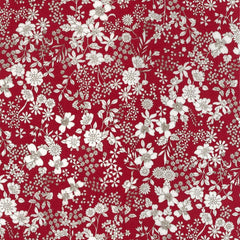 Kokka-Wildflowers Red on Lawn-fabric-gather here online