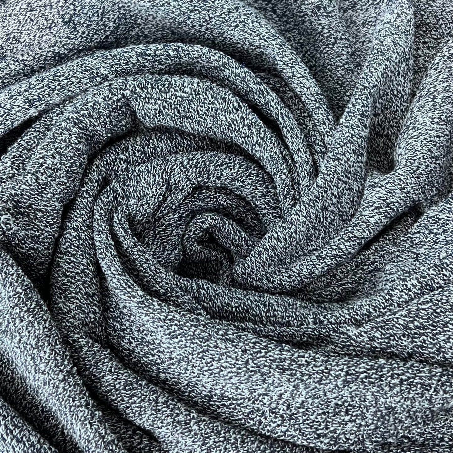 deadstock-Navy Heather Nantucket Loop French Terry Knit 16oz-fabric-gather here online