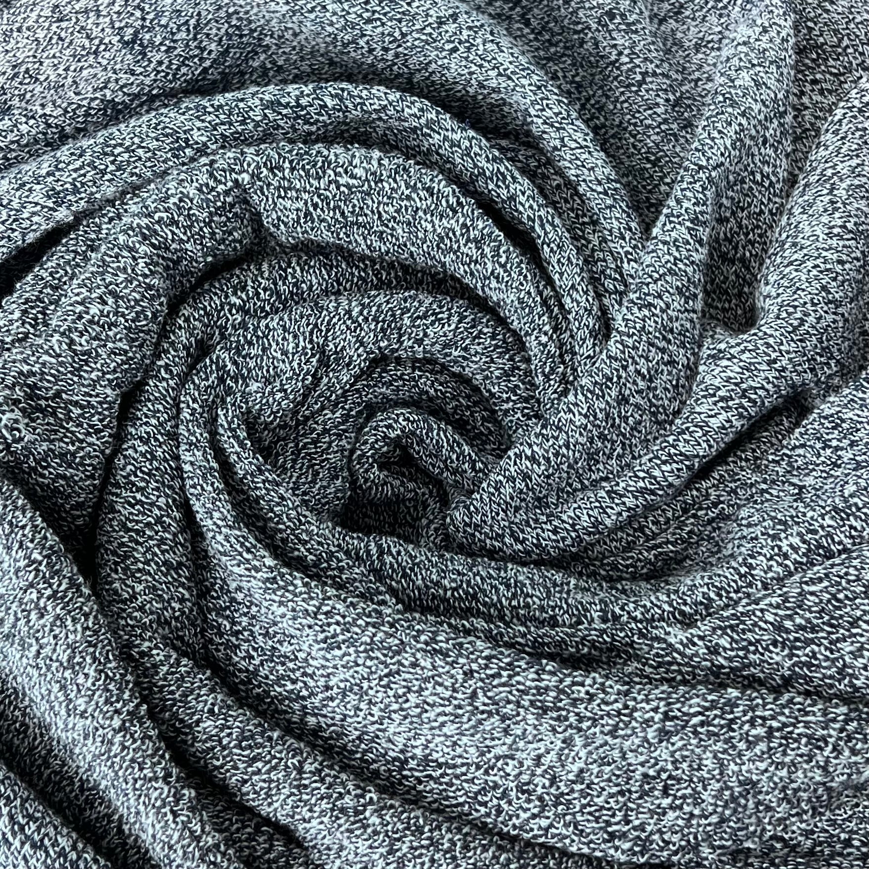 deadstock-Navy Heather Nantucket Loop French Terry Knit 16oz-fabric-gather here online