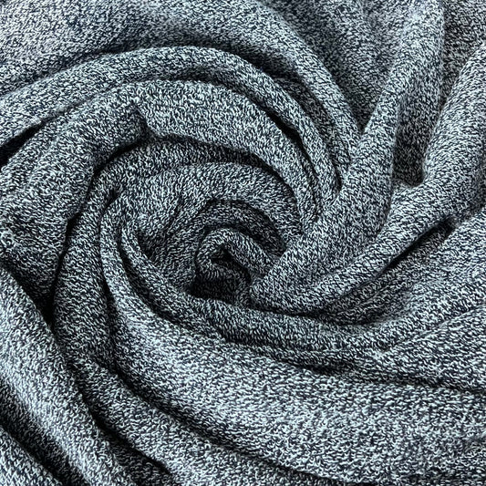 deadstock-Navy Heather Nantucket Loop French Terry Knit 16oz-fabric-gather here online