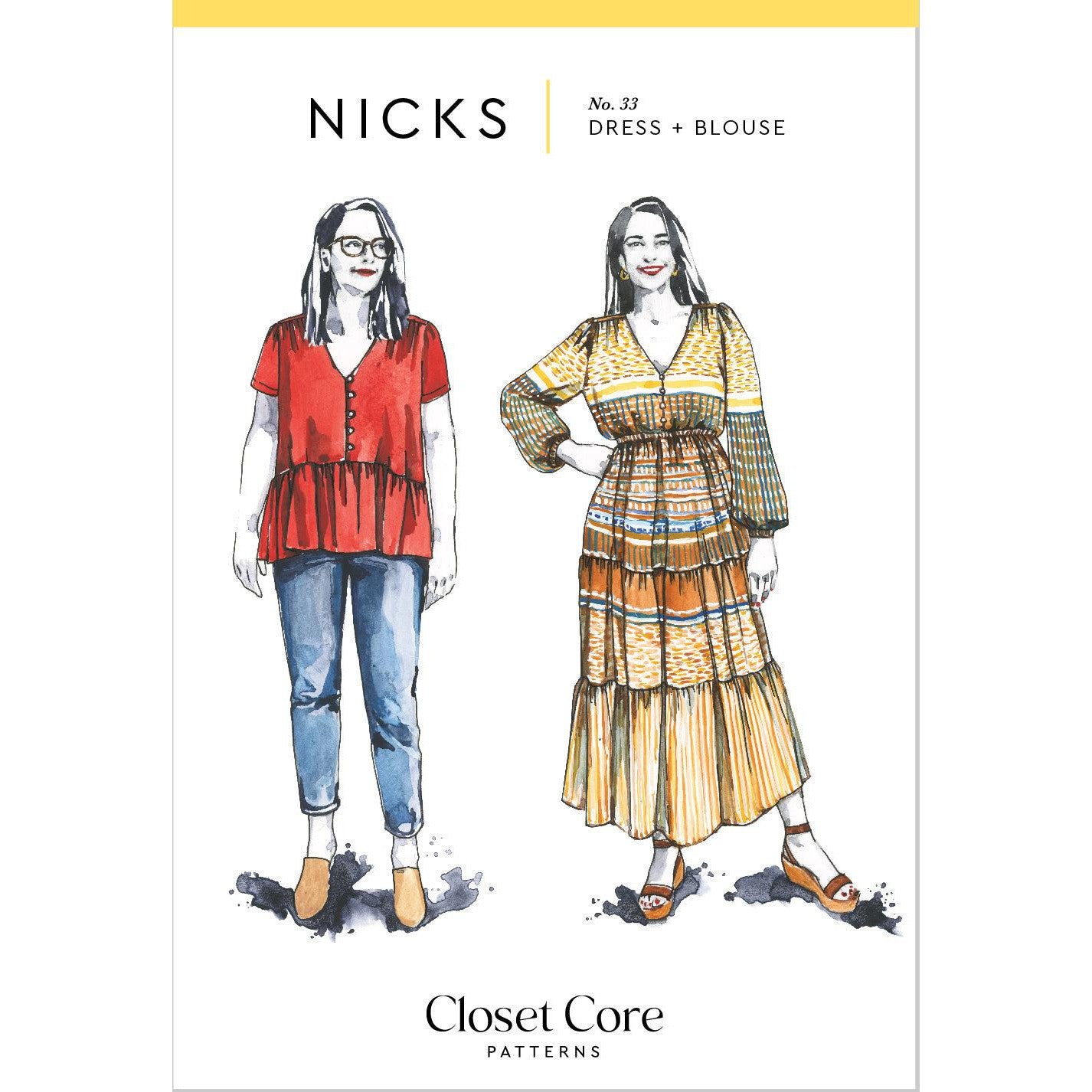 Closet Core Patterns-Nicks Dress & Blouse Pattern-sewing pattern-gather here online