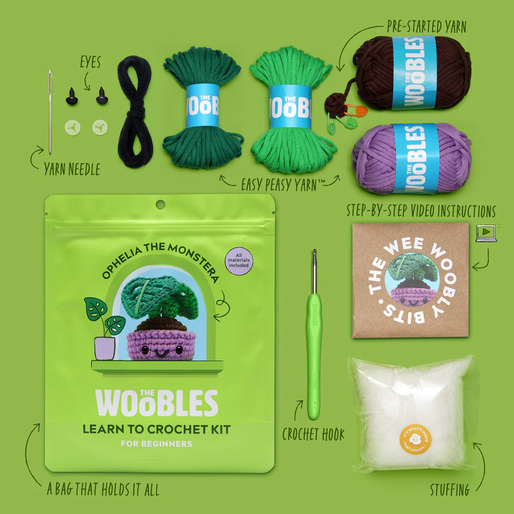 The Woobles-Ophelia the Monstera Plant Crochet Kit-knitting / crochet kit-gather here online