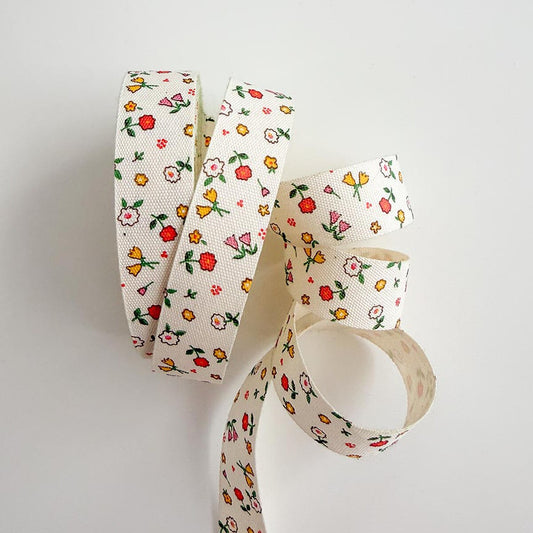 Riley Blake Designs-Minki Kim Cotton Ribbon Cream-trim-gather here online