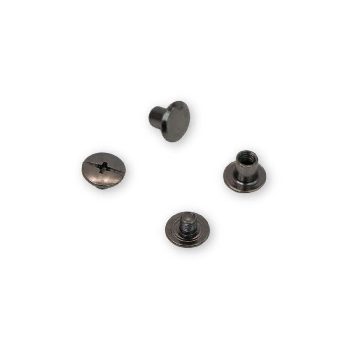 Riley Blake Designs-Small Chicago Screws - Gunmetal-sewing notion-gather here online