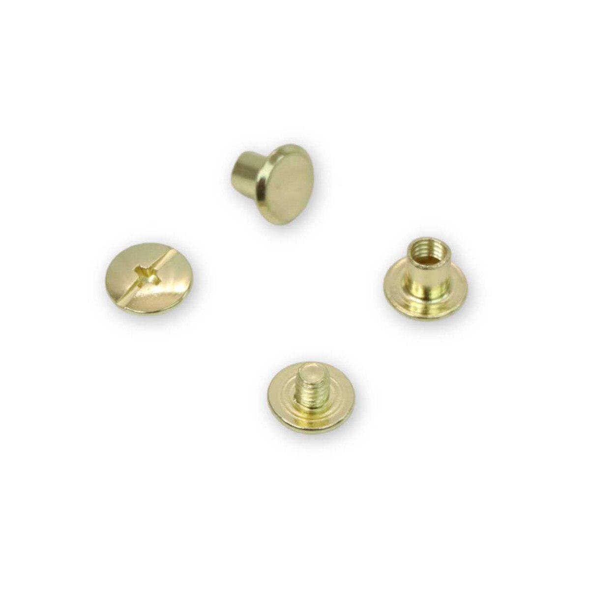 Riley Blake Designs-Small Chicago Screws - Gold-sewing notion-gather here online