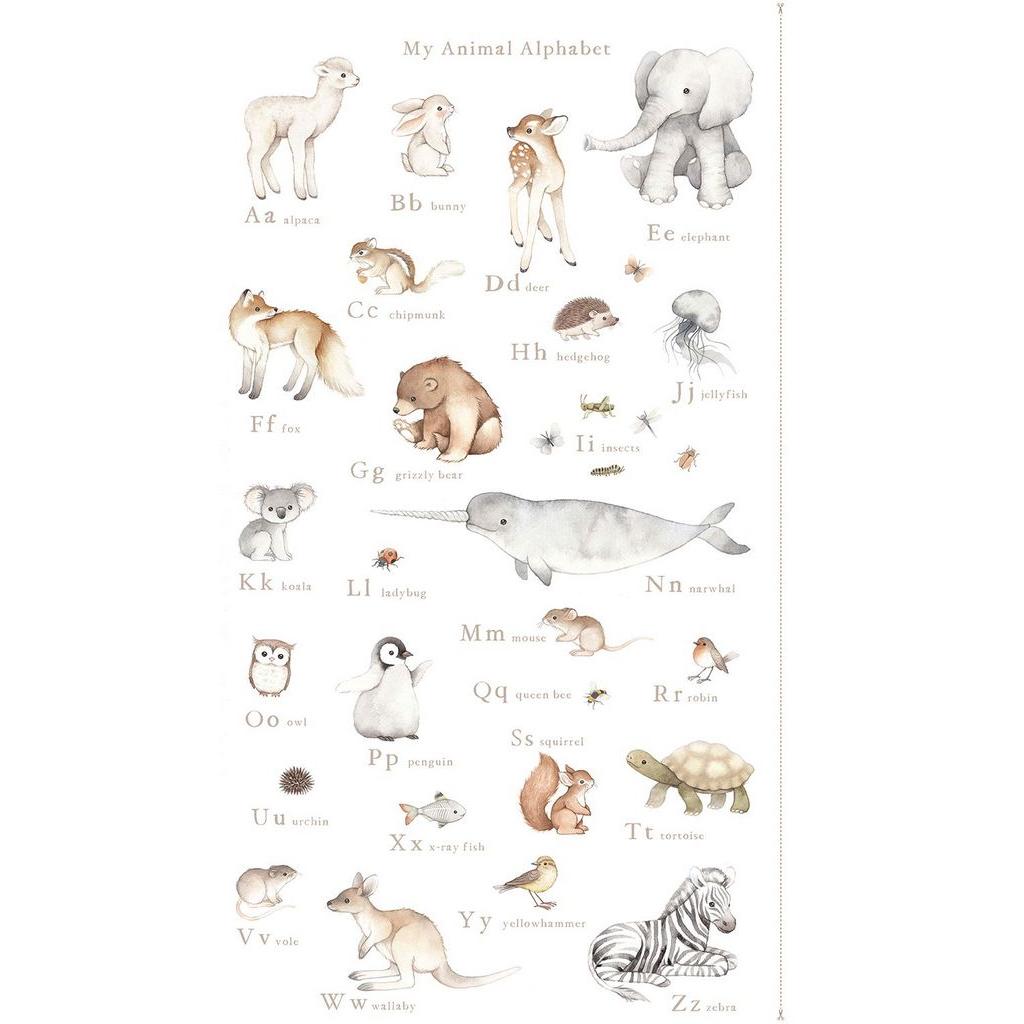 Dear Stella-My Animal Alphabet Panel-fabric panel-gather here online