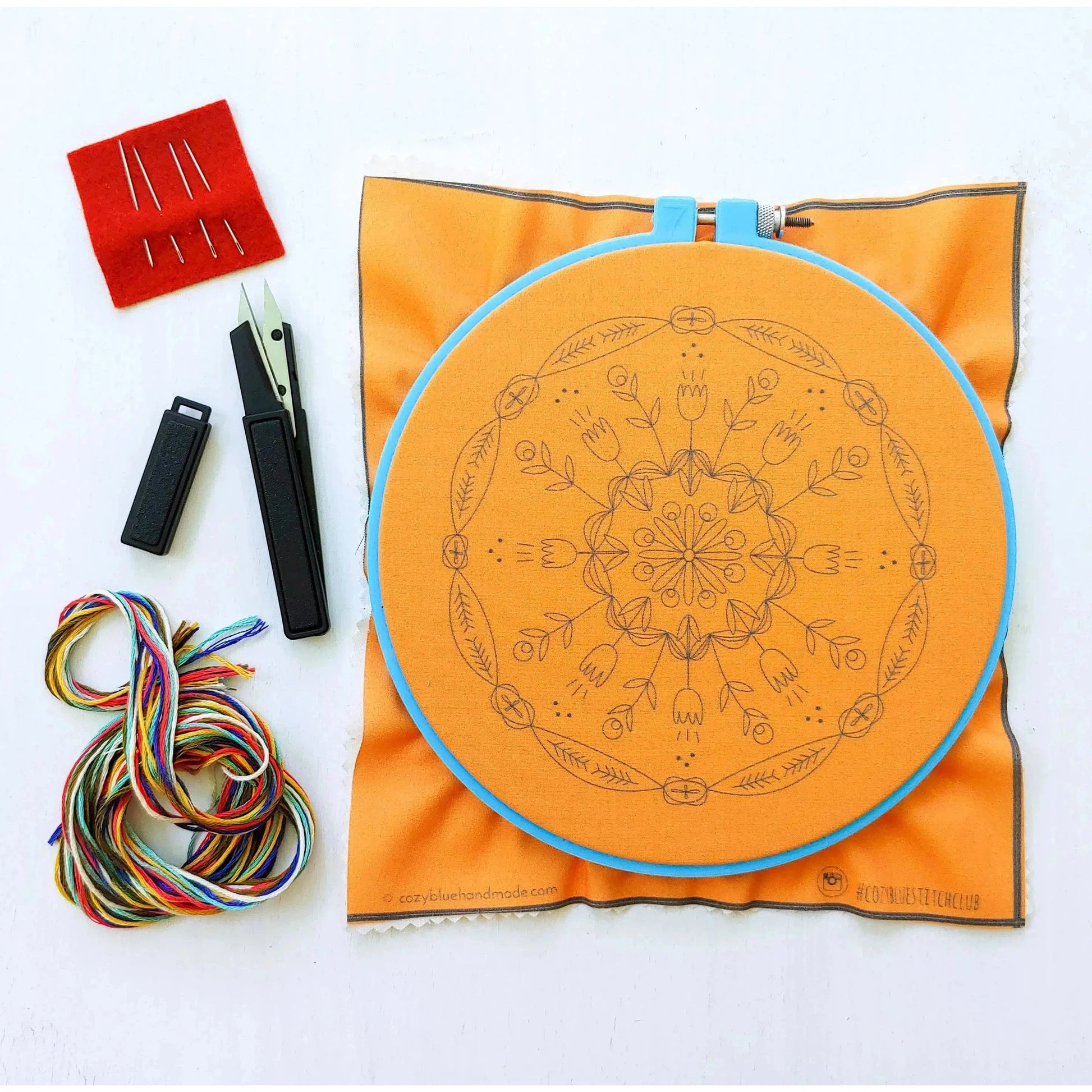 CozyBlue-Tangerine Mandala Embroidery Kit-embroidery kit-gather here online