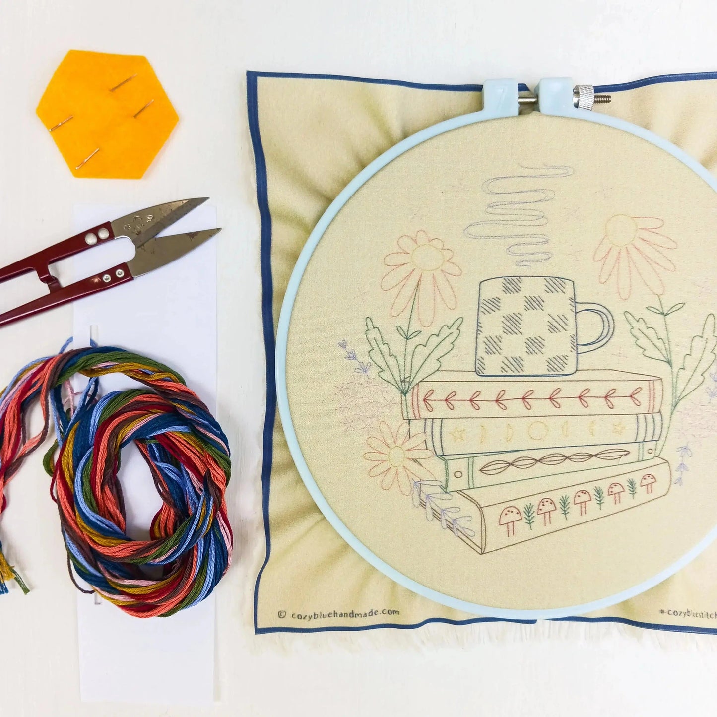 CozyBlue-Book Nook Embroidery Kit-embroidery kit-gather here online