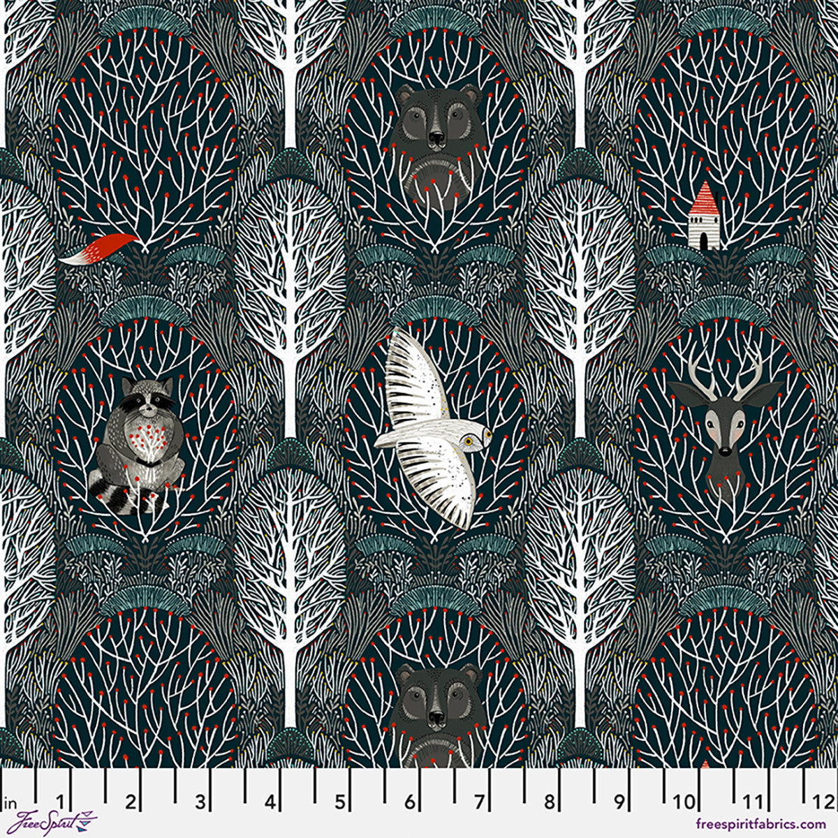 Free Spirit-Woodland Friends Navy-fabric-gather here online
