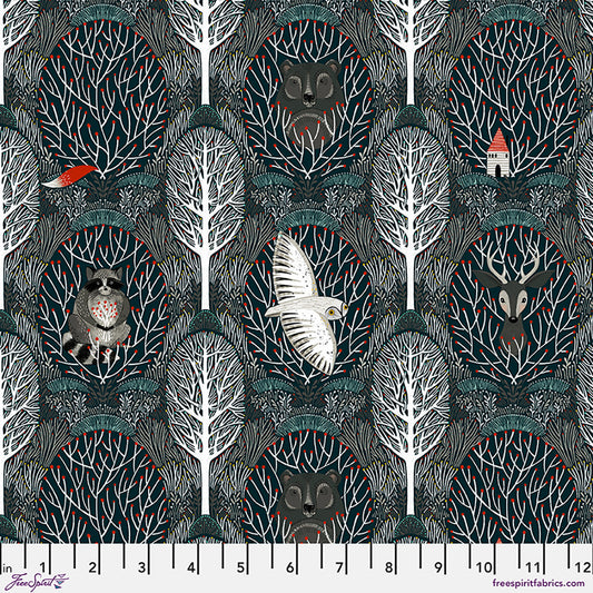 Free Spirit-Woodland Friends Navy-fabric-gather here online