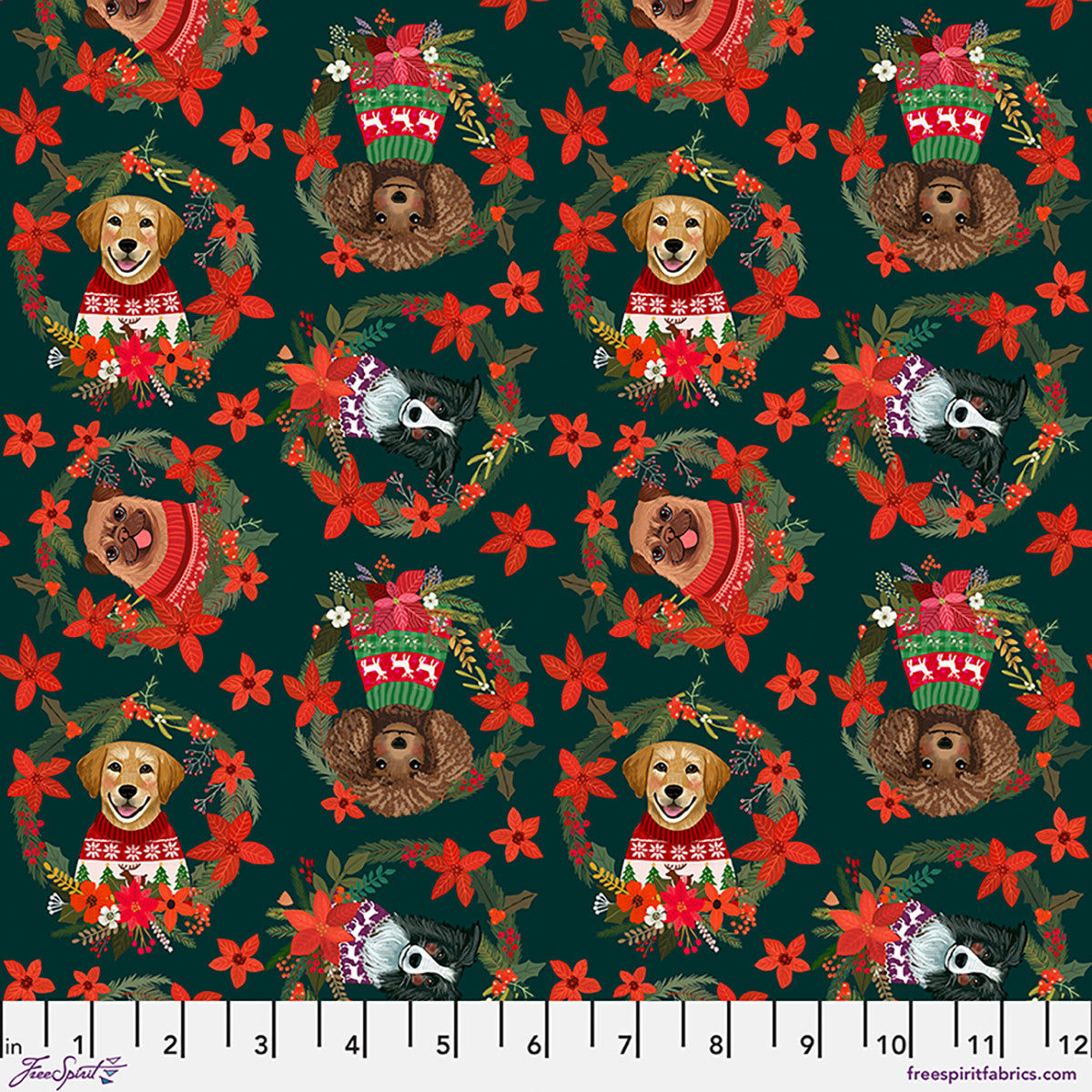 Free Spirit-Christmas Dogs Spruce-fabric-gather here online