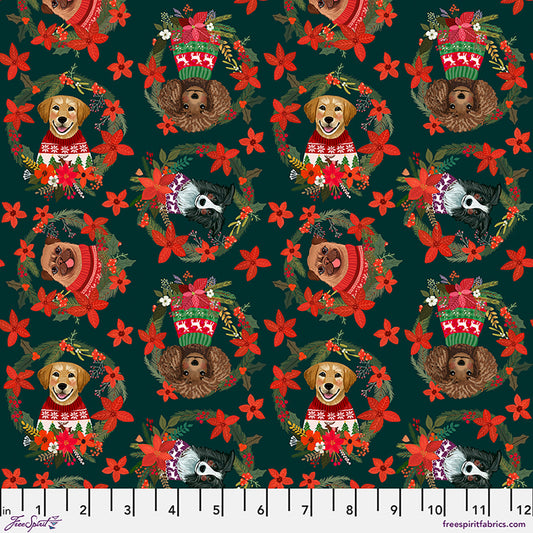 Free Spirit-Christmas Dogs Spruce-fabric-gather here online