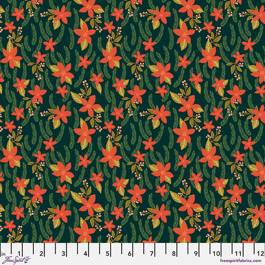 Free Spirit-Christmas Poinsettias Spruce-fabric-gather here online