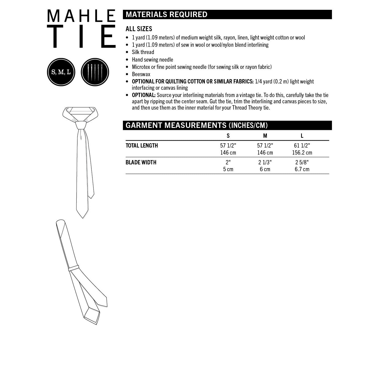 Thread Theory-Mahle Tie Pattern - PDF DOWNLOAD-sewing pattern-gather here online