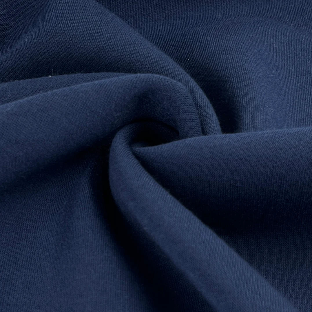 gather here-8.25oz Cotton/Poly Sweatshirt Fleece - Navy-fabric-gather here online