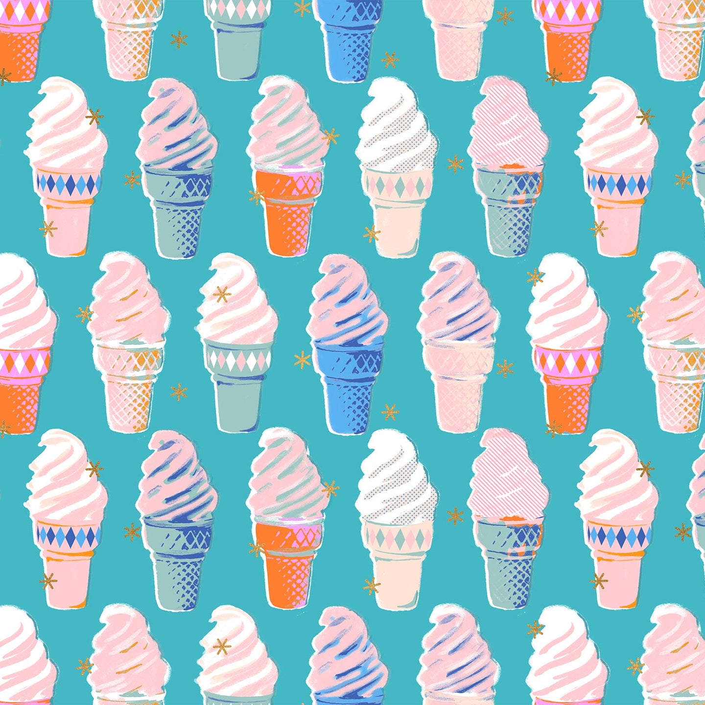 Ruby Star Society-Ice Cream Metallic Turquoise-fabric-gather here online