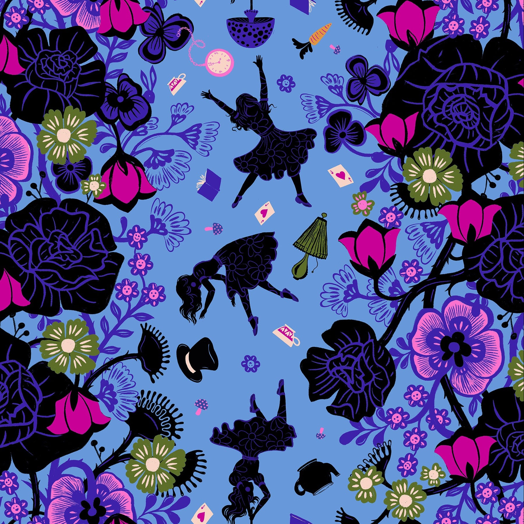 Ruby Star Society-Rabbit Hole Lindley Blue-fabric-gather here online