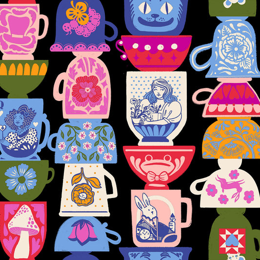 Ruby Star Society-Tea Party Black-fabric-gather here online