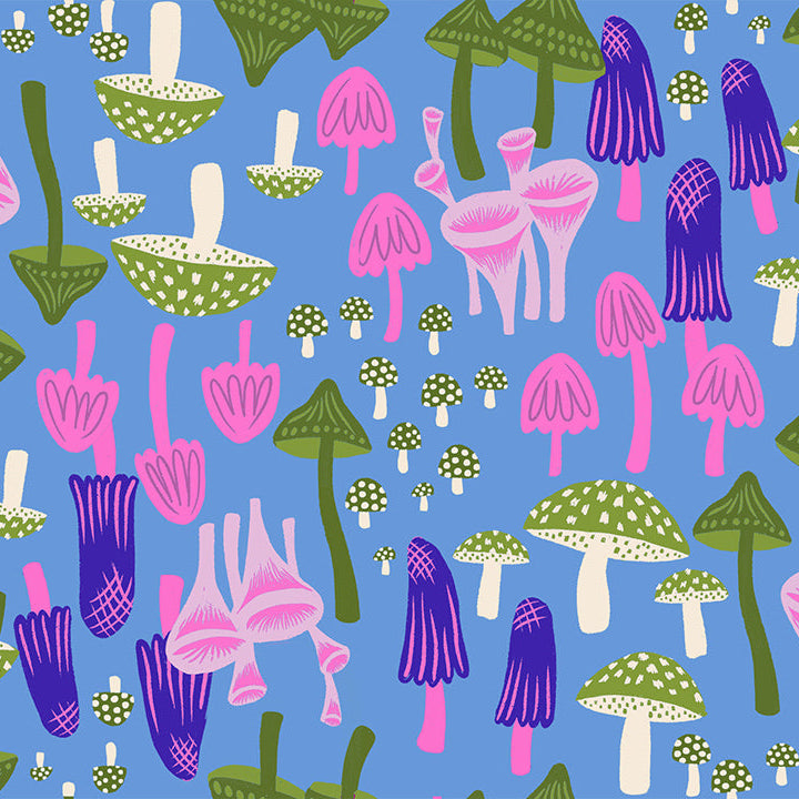 Ruby Star Society-Mushroom Land Lindley Blue-fabric-gather here online