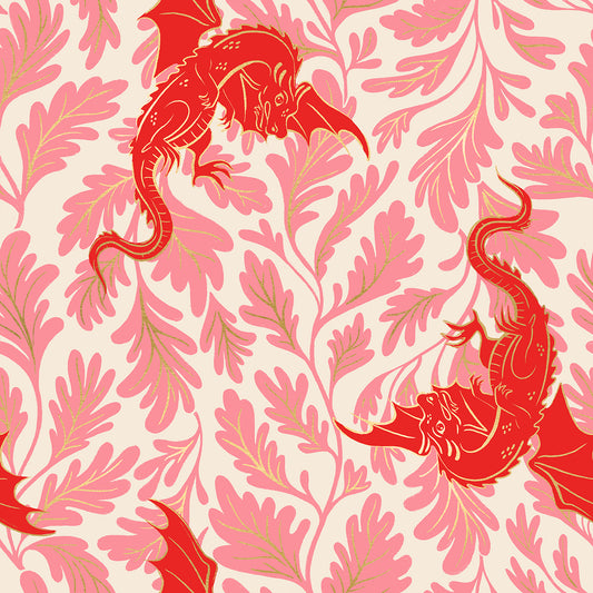 Ruby Star Society-Dragon Lair Metallic Dark Ruby-fabric-gather here online