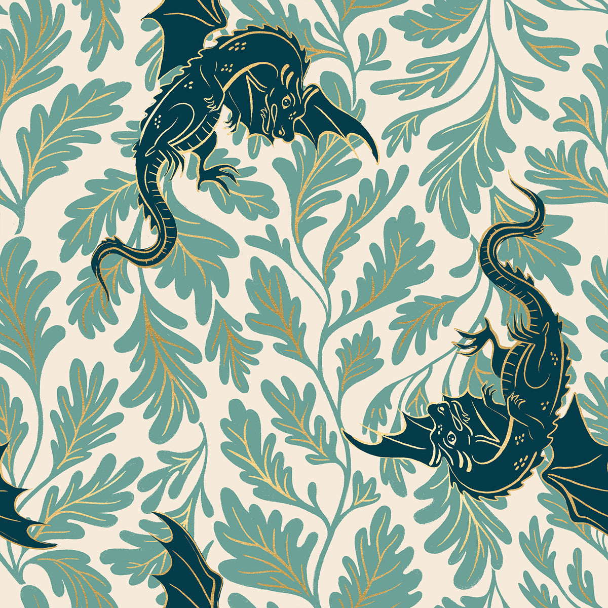 Ruby Star Society-Dragon Lair Metallic Watercress-fabric-gather here online