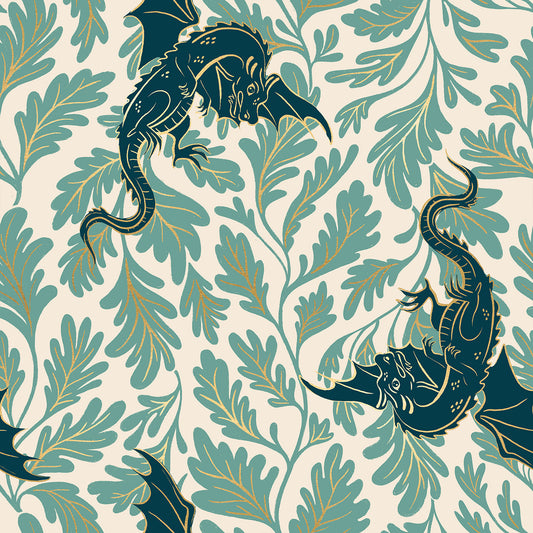 Ruby Star Society-Dragon Lair Metallic Watercress-fabric-gather here online
