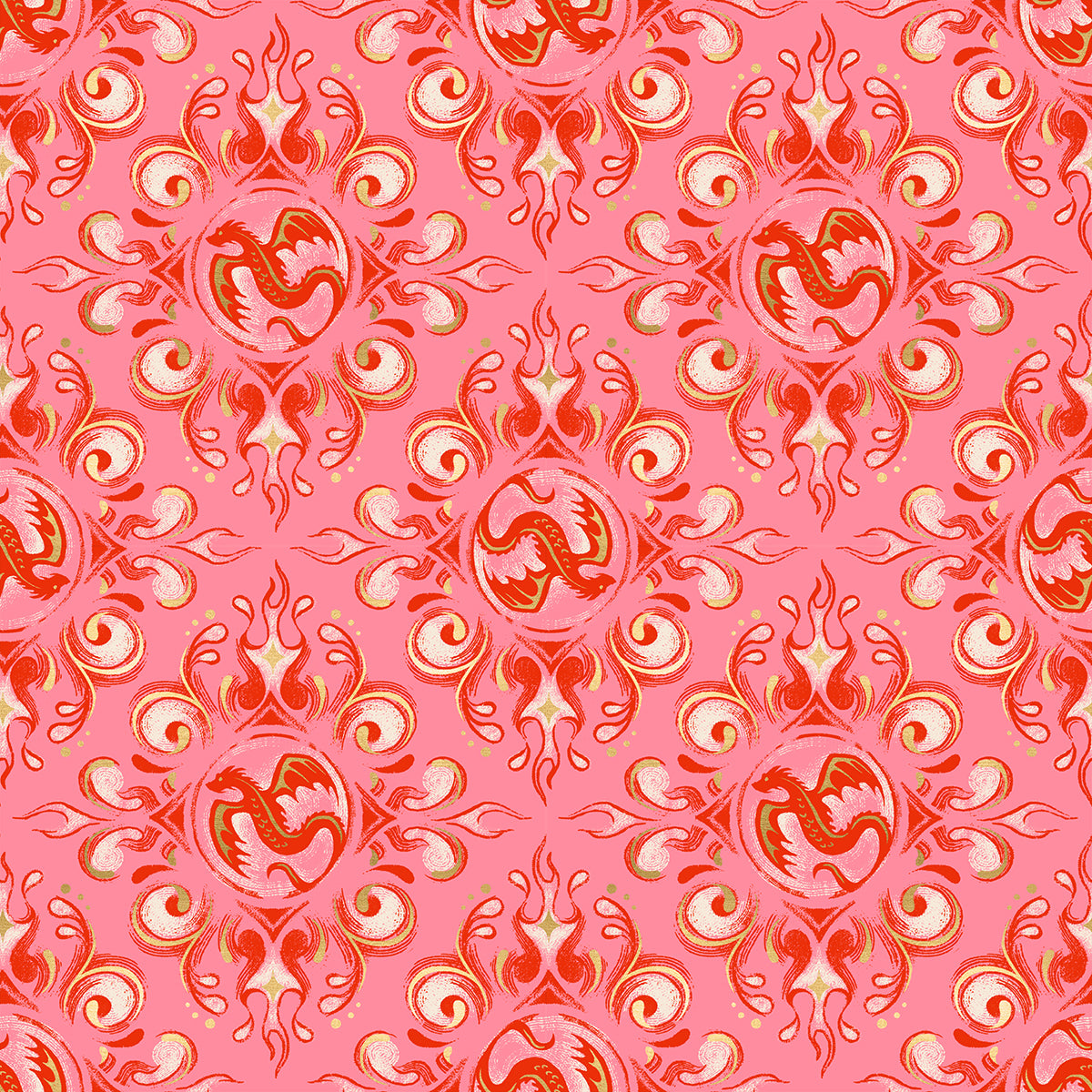 Ruby Star Society-Emblem Metallic Dark Ruby-fabric-gather here online