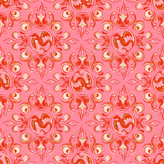 Ruby Star Society-Emblem Metallic Dark Ruby-fabric-gather here online
