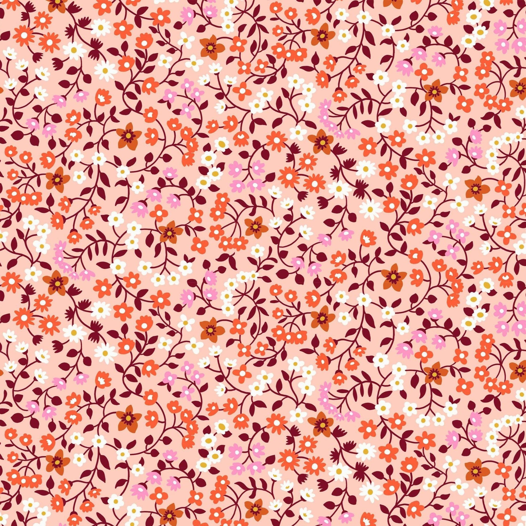 Ruby Star Society-Clothesline Floral Peach Cream-fabric-gather here online