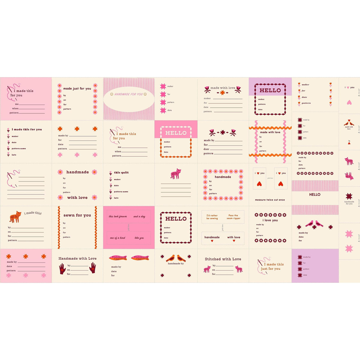 Ruby Star Society-Thanks I Made This Panel - Pink-fabric panel-gather here online