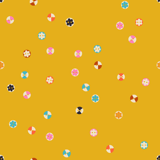 Ruby Star Society-Buttons Goldenrod-fabric-gather here online