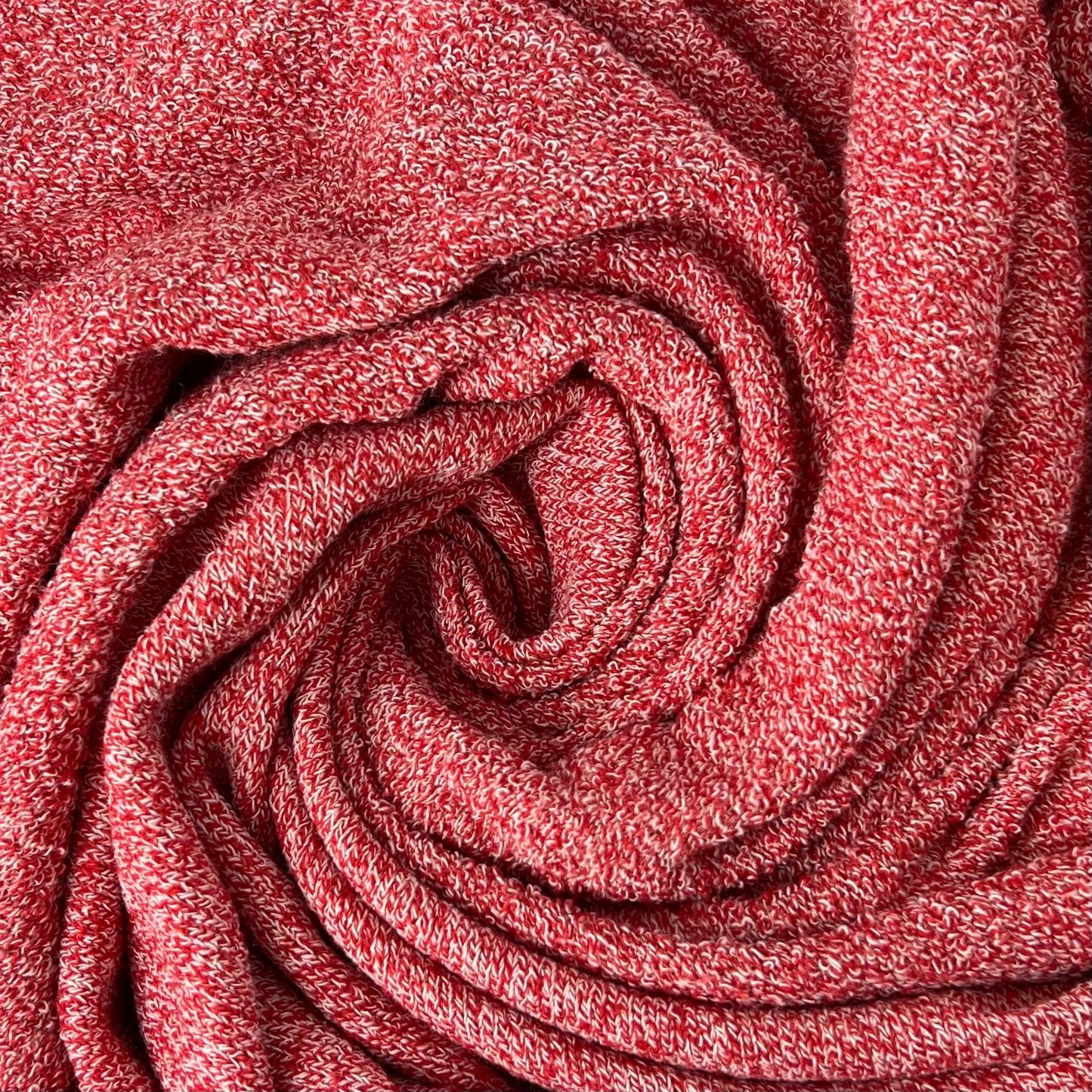 deadstock-Red Heather Nantucket Loop French Terry Knit 16oz-fabric-gather here online