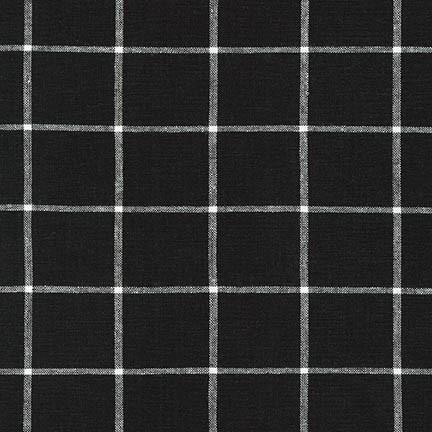 Robert Kaufman-REMNANT: Essex Classic Wovens, Black 30% OFF 1.16 YDS-fabric remnant-gather here online
