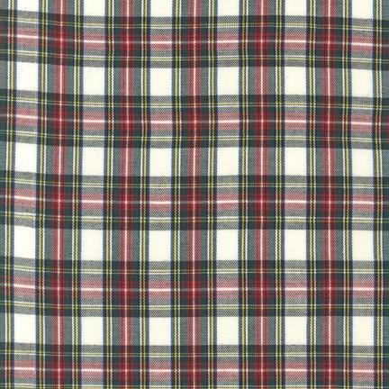 Robert Kaufman-REMNANT: House of Wales Plaid, Ivory 30% OFF 1.02 YDS-fabric remnant-gather here online