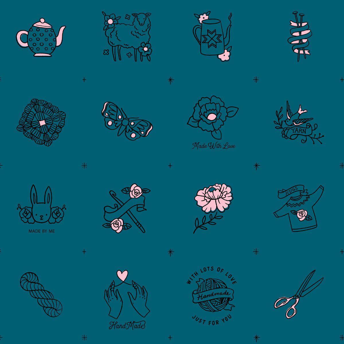 Ruby Star Society-Charms Teal-fabric-gather here online