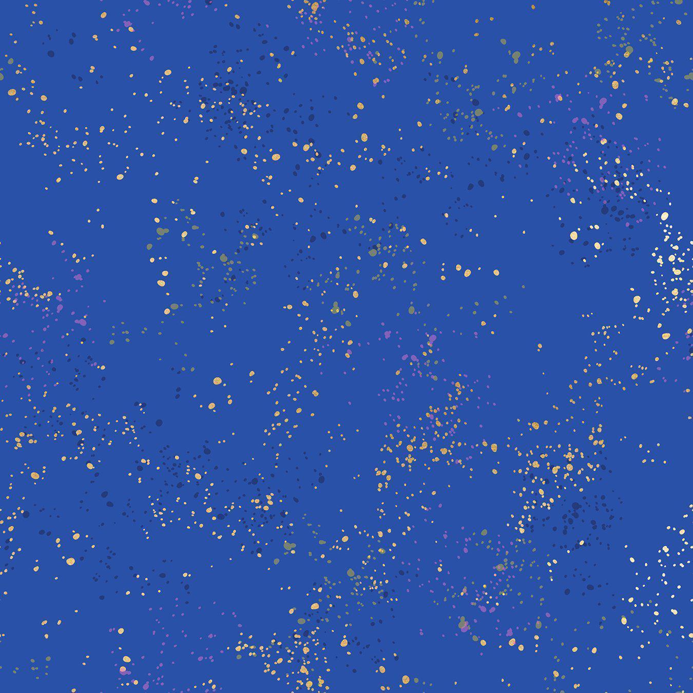 REMNANT: Speckled 104M Metallic Blue Ribbons 30% OFF 1.97 YDS