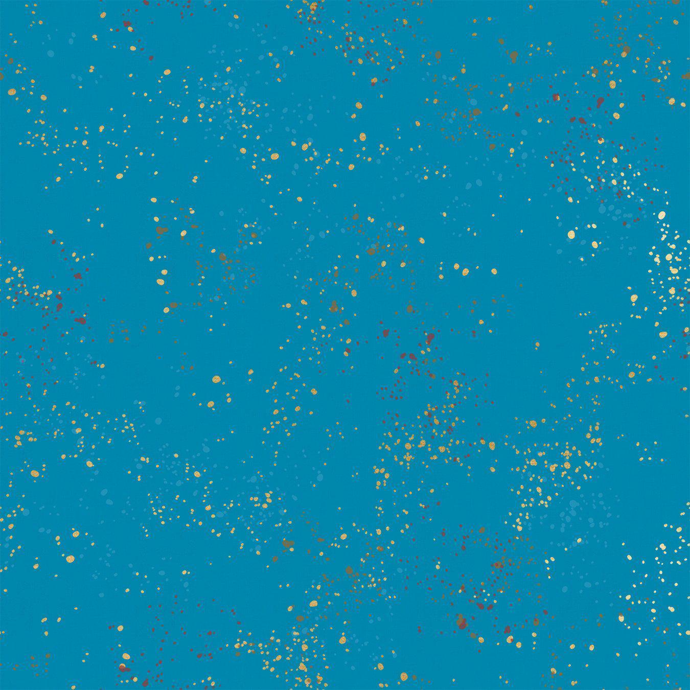 Ruby Star Society-REMNANT: Speckled, 50M Metallic Bright Blue 30% OFF 1.41 YDS-fabric remnant-gather here online