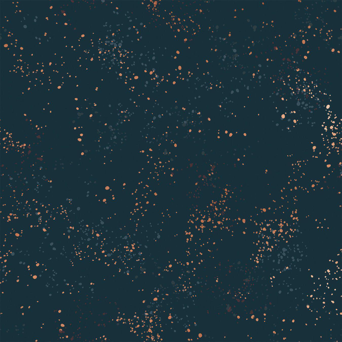 Ruby Star Society-REMNANT: Speckled 55M Metallic Teal Navy 30% OFF 1.16 YDS-fabric remnant-gather here online