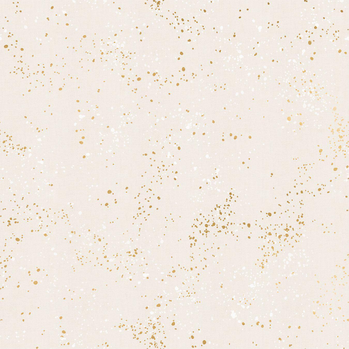 REMNANT: Speckled Quilt Back 108" Wide, White Gold 30% OFF 1.8 YDS