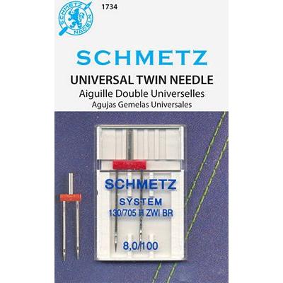 Schmetz-Universal Extra Wide Twin Needle - 8.0/100-sewing notion-gather here online