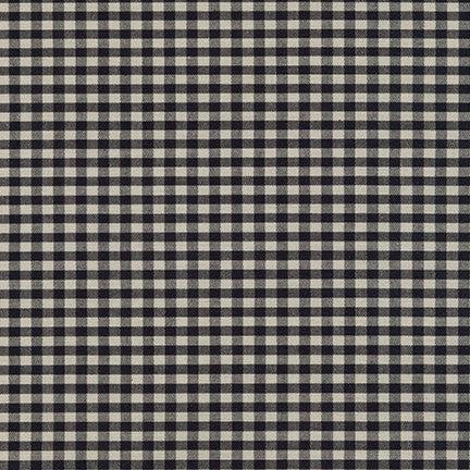 Robert Kaufman-Crawford Gingham-fabric-Black-gather here online