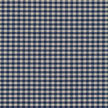 Robert Kaufman-Crawford Gingham-fabric-Navy-gather here online