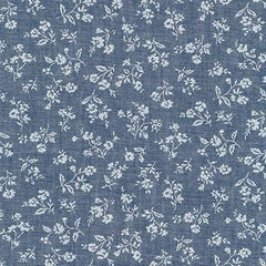 Robert Kaufman-Floral Chambray Royal-fabric-gather here online