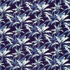 Robert Kaufman-Plisse Collection Palm Trees Navy-fabric-gather here online