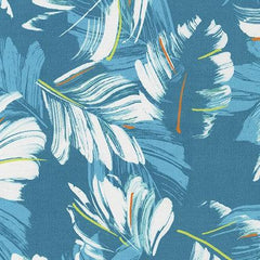 Robert Kaufman-Island Paradise Palm Leaves Dusty Blue-fabric-gather here online