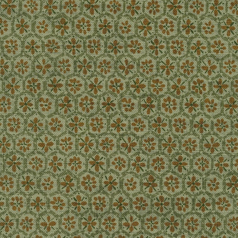 Robert Kaufman-Honeycomb Floral Olive-fabric-gather here online
